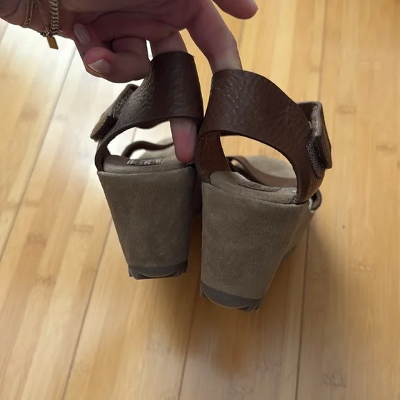 Pedro Garcia heeled wedge sandal platform in luxe brown leather - Picture 5 of 8